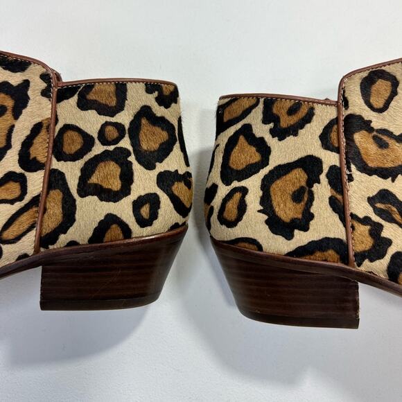 🆕 NWOT Sam Edelman Petty Leopard Bootie Cheetah Heel Zipper Brown Tan Black 4.5 - Picture 11 of 16